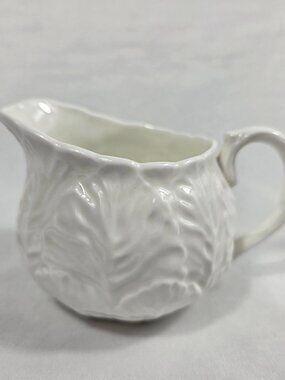 Coalport Country Ware Creamer White Embossed Leaves 8 Ounce